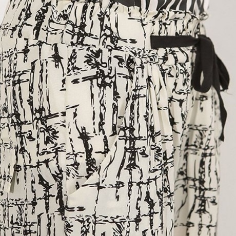 STYLISH WAIST DRAWSTRING PRINTED POCKET DESIGN WOMEN'S PANTS