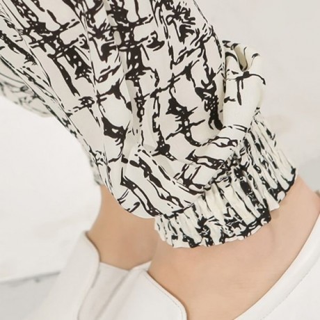 STYLISH WAIST DRAWSTRING PRINTED POCKET DESIGN WOMEN'S PANTS