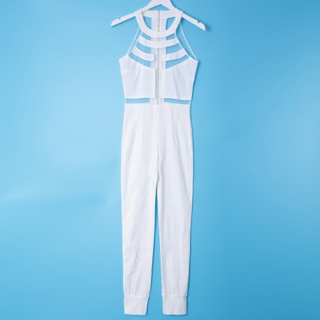 SLEEVELESS MESH BODYCON JUMPSUIT