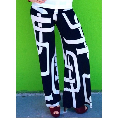 FASHIONABLE MID-WAISTED PRINTED LOOSE-FITTING WOMEN'S PANTS
