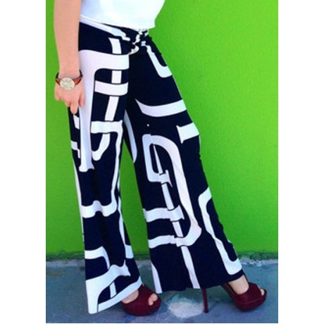 FASHIONABLE MID-WAISTED PRINTED LOOSE-FITTING WOMEN'S PANTS
