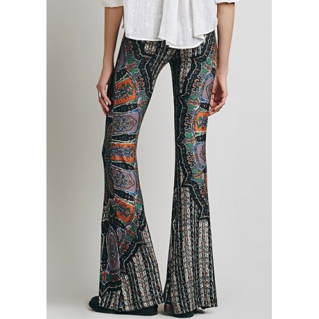 STYLISH HIGH-WAISTED PRINTED BOOT CUT WOMEN'S EXUMAS PANTS