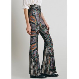 STYLISH HIGH-WAISTED PRINTED BOOT CUT WOMEN'S EXUMAS PANTS