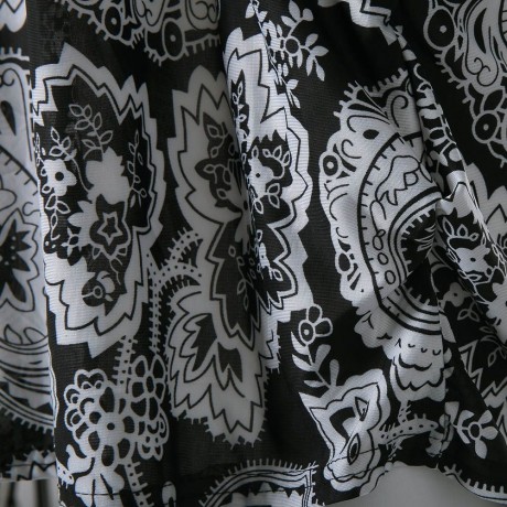 TRENDY SCOOP COOLAR SHORT SLEEVE PRINTED LOOSE-FITTING WOMEN'S BLOUSE