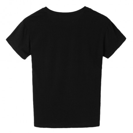 STYLISH ROUND COLLAR ROLL SLEEVE LETTER PRINT WOMEN'S T-SHIRT