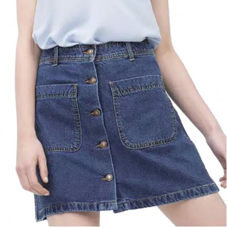 STYLISH MID WAIST BUTTON DESIGN A-LINE WOMEN'S SKIRT