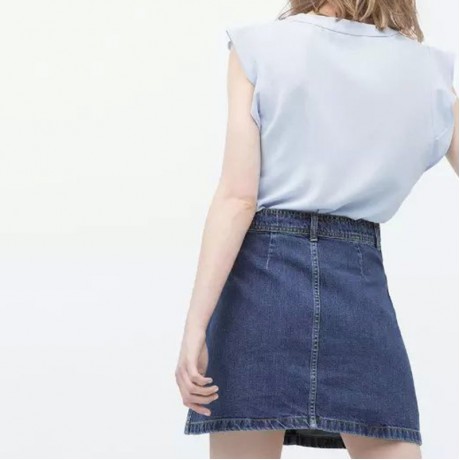 STYLISH MID WAIST BUTTON DESIGN A-LINE WOMEN'S SKIRT