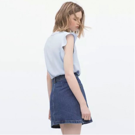 STYLISH MID WAIST BUTTON DESIGN A-LINE WOMEN'S SKIRT
