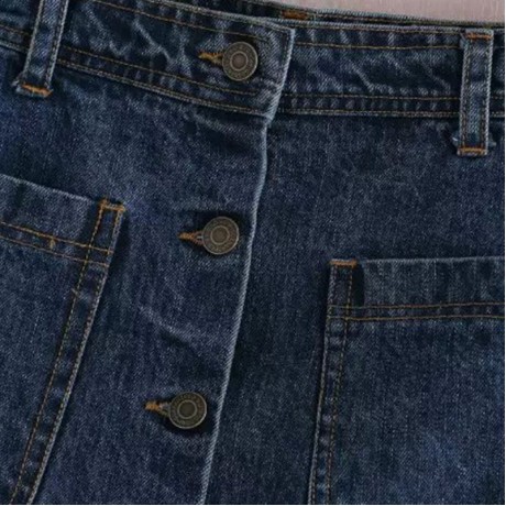 STYLISH MID WAIST BUTTON DESIGN A-LINE WOMEN'S SKIRT