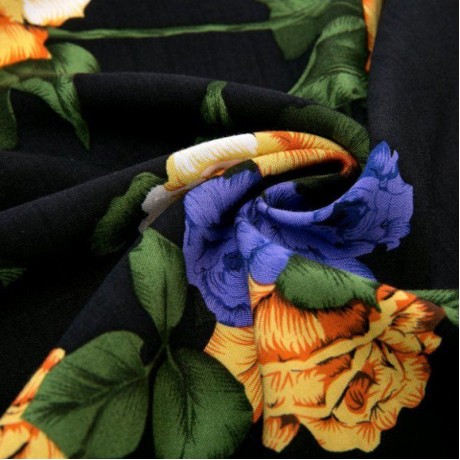 STYLISH COLLARLESS HALF SLEEVE FLORAL PRINT FRINGED WOMEN'S KIMONO BLOUSE