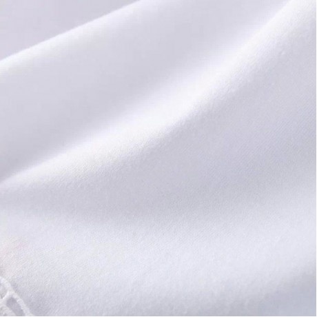 FRESH STYLE ROUND NECK SHORT SLEEVE LACE SPLICED PURE COLOR WOMEN'S T-SHIRT