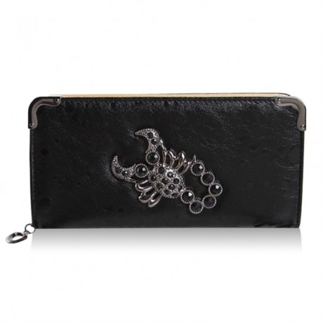 TRENDY SCORPION AND RHINESTONES DESIGN WOMEN'S WALLET