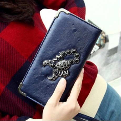 TRENDY SCORPION AND RHINESTONES DESIGN WOMEN'S WALLET