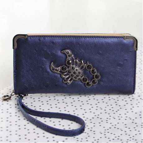 TRENDY SCORPION AND RHINESTONES DESIGN WOMEN'S WALLET