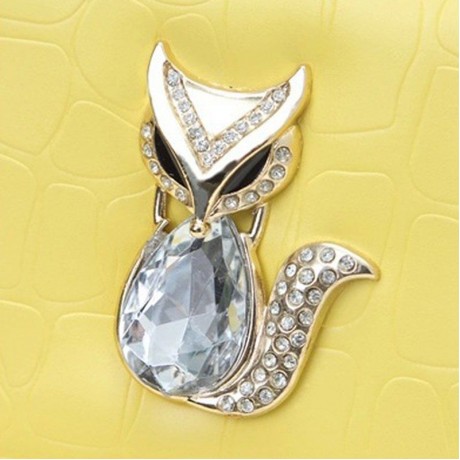 TRENDY FOX AND RHINESTONES DESIGN WOMEN'S WALLET