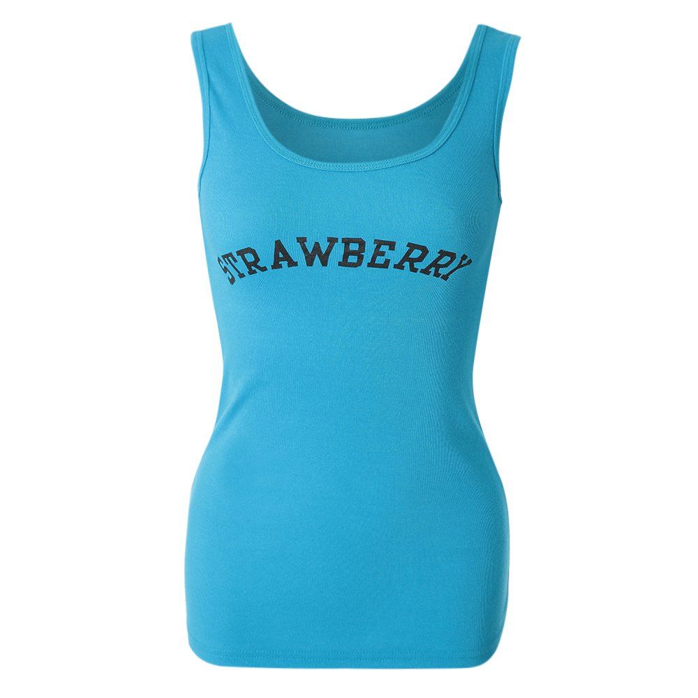 STYLISH SCOOP COLLAR LETTER PRINT WOMEN'S TANK TOP