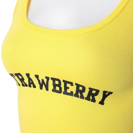 STYLISH SCOOP COLLAR LETTER PRINT WOMEN'S TANK TOP