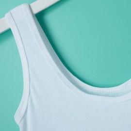 FASHIONABLE SCOOP COLLAR LETTER PRINT WOMEN'S TANK TOP