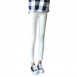 FRESH STYLE HIGH WAIST PURE COLOR SKINNY WOMEN'S PENCIL PANTS