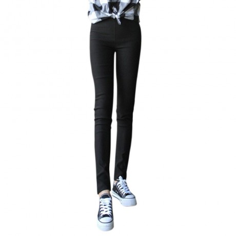 FRESH STYLE HIGH WAIST PURE COLOR SKINNY WOMEN'S PENCIL PANTS
