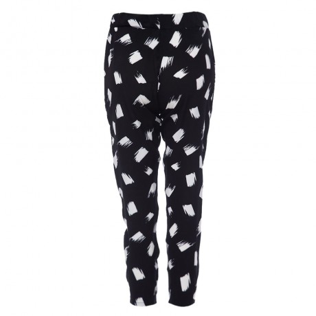 CASUAL ELASTIC WAIST PRINTED ZIPPERED CHIFFON WOMEN'S PANTS