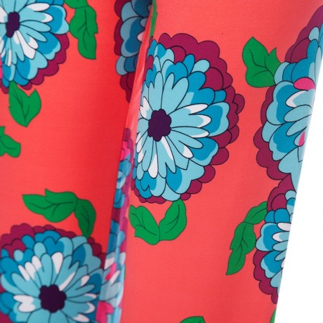 FASHIONABLE ELASTIC WAIST FLORAL PRINT LOOSE-FITTING WOMEN'S EXUMAS PANTS