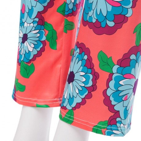 FASHIONABLE ELASTIC WAIST FLORAL PRINT LOOSE-FITTING WOMEN'S EXUMAS PANTS