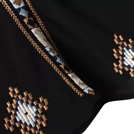 RETRO STYLE SCOOP COLLAR EMBRIODERY CHIFFON WOMEN'S TANK TOP