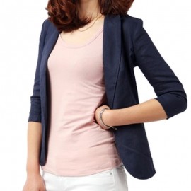 CASUAL LAPEL SOLID COLOR 3/4 SLEEVE BLAZER FOR WOMEN