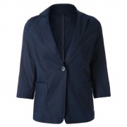 CASUAL LAPEL SOLID COLOR 3/4 SLEEVE BLAZER FOR WOMEN