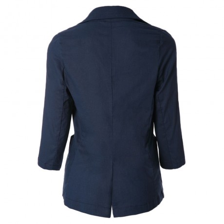 CASUAL LAPEL SOLID COLOR 3/4 SLEEVE BLAZER FOR WOMEN