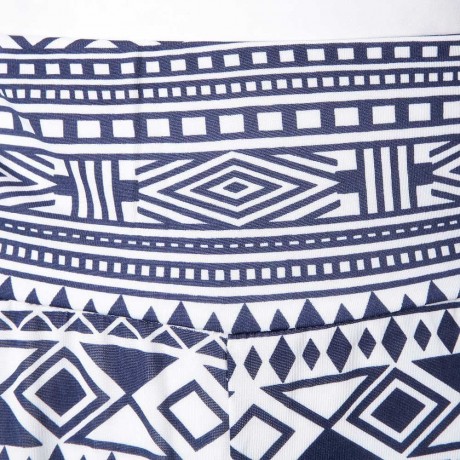 FASHIONABLE ELASTIC WAIST GEOMETRIC PRINT LOOSE-FITTING WOMEN'S EXUMAS PANTS