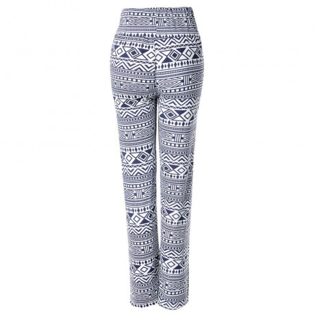 FASHIONABLE ELASTIC WAIST GEOMETRIC PRINT LOOSE-FITTING WOMEN'S EXUMAS PANTS