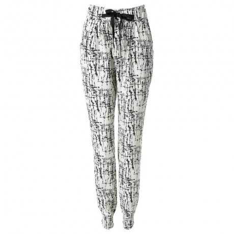 STYLISH WAIST DRAWSTRING PRINTED POCKET DESIGN WOMEN'S PANTS