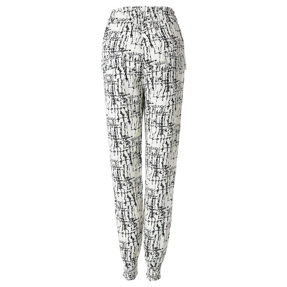 STYLISH WAIST DRAWSTRING PRINTED POCKET DESIGN WOMEN'S PANTS