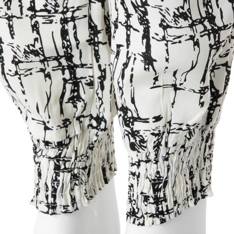 STYLISH WAIST DRAWSTRING PRINTED POCKET DESIGN WOMEN'S PANTS
