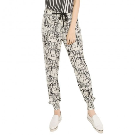 STYLISH WAIST DRAWSTRING PRINTED POCKET DESIGN WOMEN'S PANTS