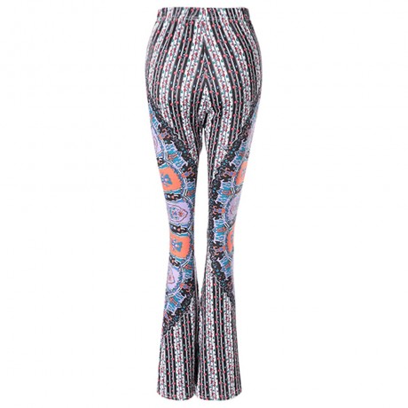 STYLISH HIGH-WAISTED PRINTED BOOT CUT WOMEN'S EXUMAS PANTS