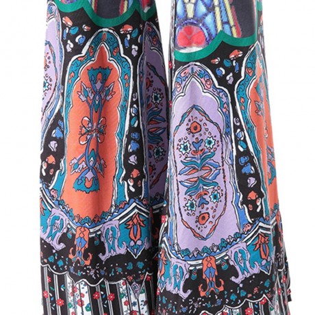 STYLISH HIGH-WAISTED PRINTED BOOT CUT WOMEN'S EXUMAS PANTS