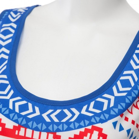 STYLISH SCOOP NECK ETHNIC PRINT TANK TOP FOR WOMEN