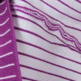 STYLISH SCOOP COLLAR LONG SLEEVE STRIPED KNITTED WOMEN'S SWEATER