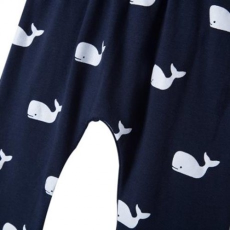 CUTE SHARK PRINTED LESIURE CHILDREN TROUSERS (DEEP BLUE)