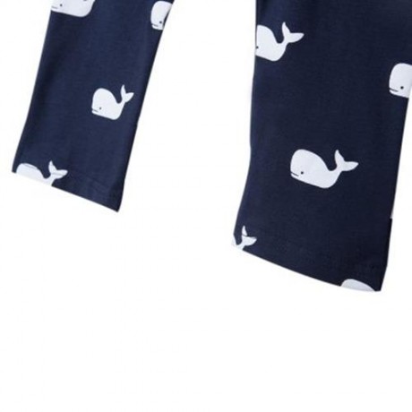 CUTE SHARK PRINTED LESIURE CHILDREN TROUSERS (DEEP BLUE)