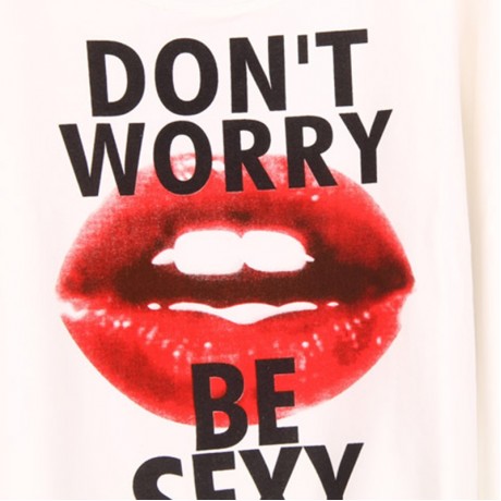 CASUAL ROUND COLLLAR LONG SLEEVE LIP PRINT WOMEN'S SWEATSHIRT