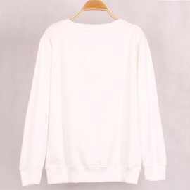 CASUAL ROUND COLLLAR LONG SLEEVE LIP PRINT WOMEN'S SWEATSHIRT