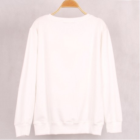 CASUAL ROUND COLLLAR LONG SLEEVE LIP PRINT WOMEN'S SWEATSHIRT