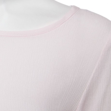 STYLISH SCOOP COLLAR FLARE SLEEVE PURE COLOR FLOUNCED WOMEN'S BLOUSE