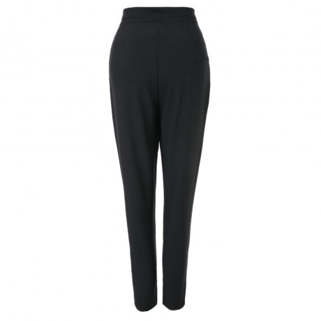 CASUAL HIGH WAIST PURE COLOR ZIPPERED LOOSE-FITTING NINTH WOMEN'S HAREM PANTS