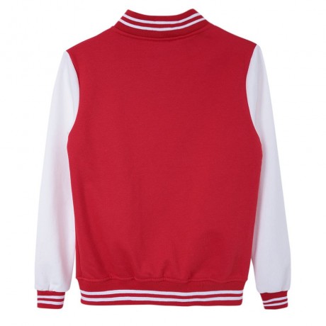 CASUAL STAND COLLAR LONG SLEEVE COLOR BLOCK BUTTON DESIGN WOMEN'S BASEBALL COAT