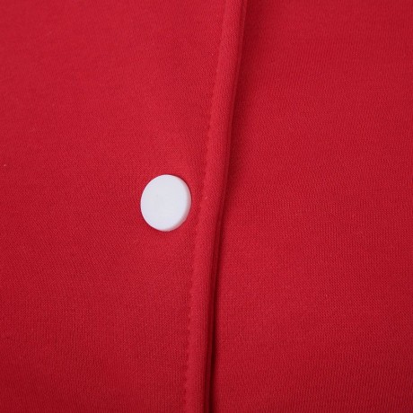 CASUAL STAND COLLAR LONG SLEEVE COLOR BLOCK BUTTON DESIGN WOMEN'S BASEBALL COAT